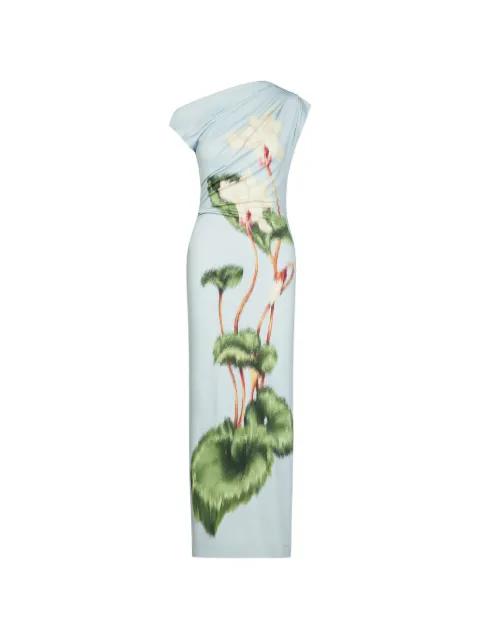 asymmetric -shoulder floral maxi dress by OSCAR DE LA RENTA