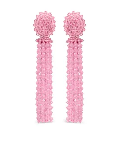 beaded-embellishments tassel earrings by OSCAR DE LA RENTA