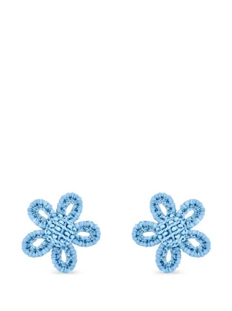 beaded flower earrings by OSCAR DE LA RENTA