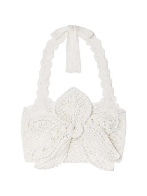 bow crochet top by OSCAR DE LA RENTA