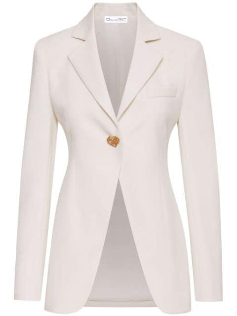 button-detail virgin-wool blazer by OSCAR DE LA RENTA