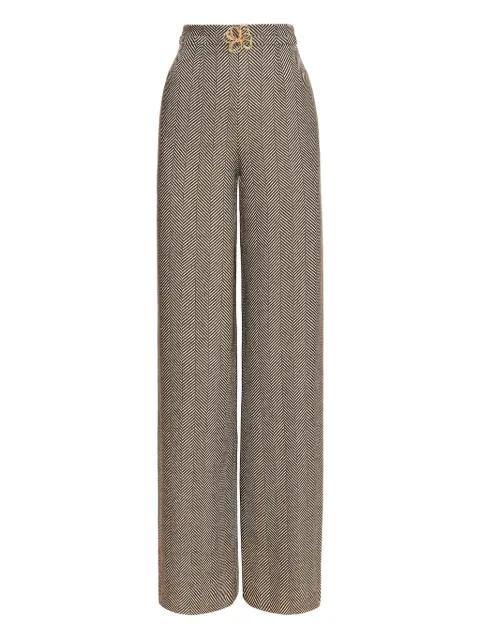 chevron pattern wool trousers by OSCAR DE LA RENTA