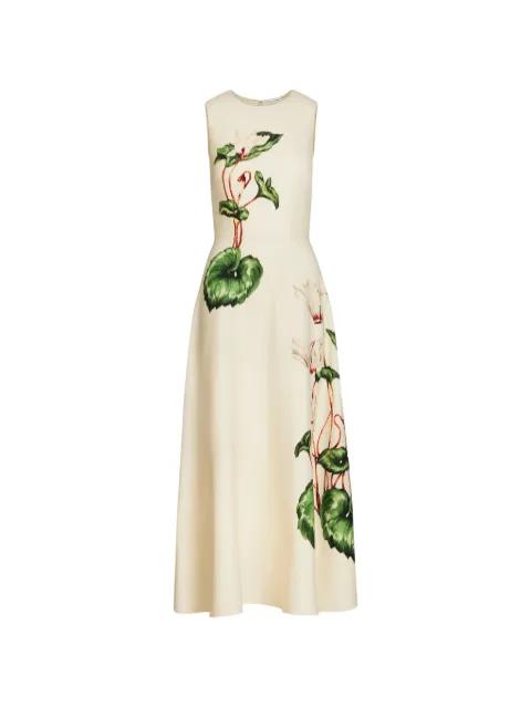 chiné floral maxi  dress by OSCAR DE LA RENTA