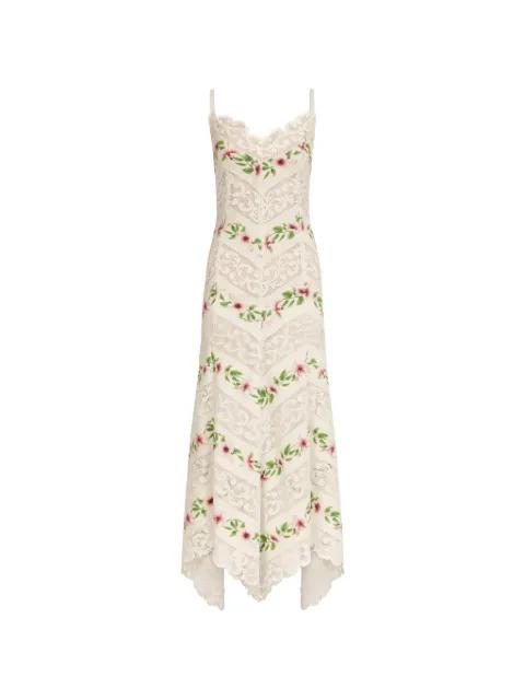 chiné hibiscus striped cotton poplin dress by OSCAR DE LA RENTA