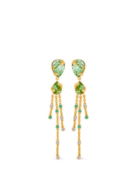 crystal chain earrings by OSCAR DE LA RENTA