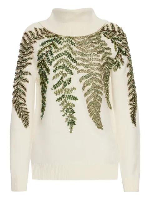 crystal-embellished turtleneck sweater by OSCAR DE LA RENTA