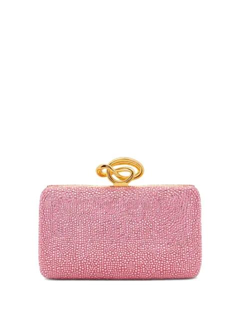 crystal knot handle clutch bag by OSCAR DE LA RENTA