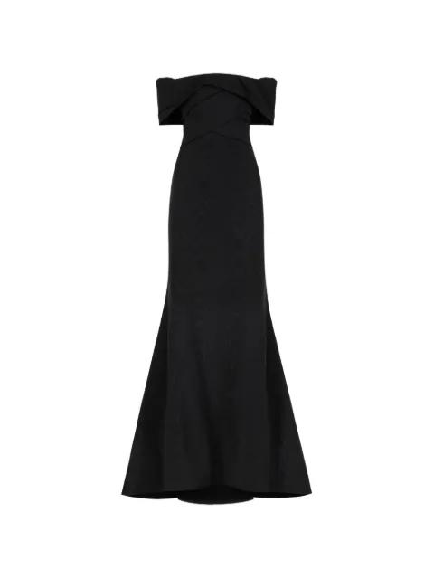 drape-detailed trumpet gown by OSCAR DE LA RENTA