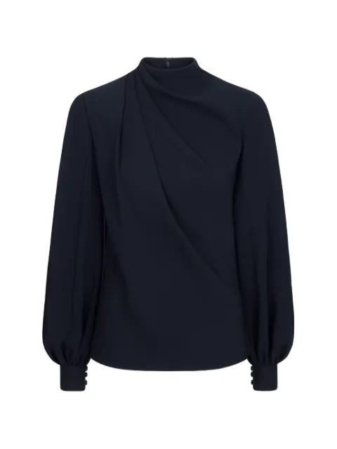 draped georgette blouse by OSCAR DE LA RENTA