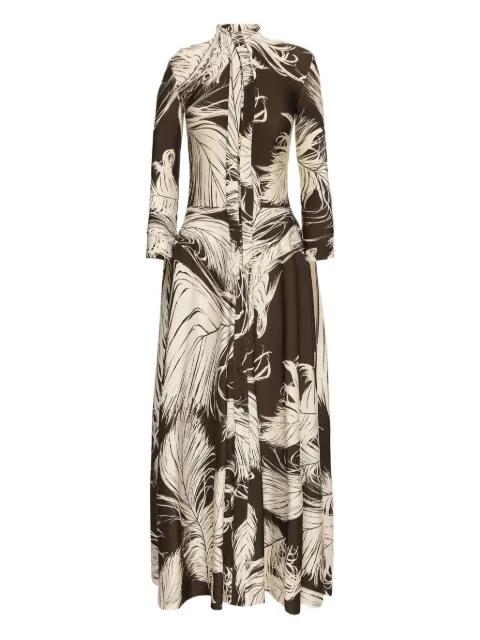 feather jersey midi dress by OSCAR DE LA RENTA