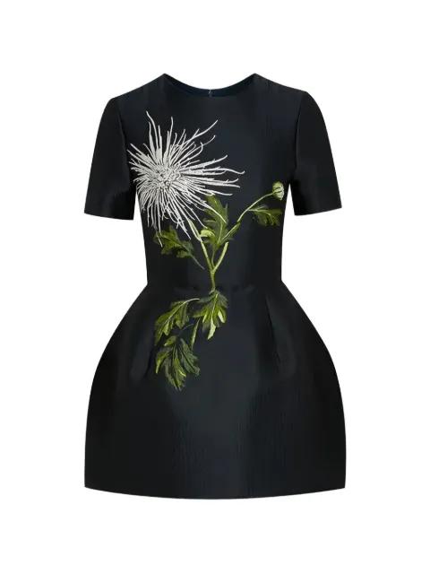 floral-appliqué dress by OSCAR DE LA RENTA