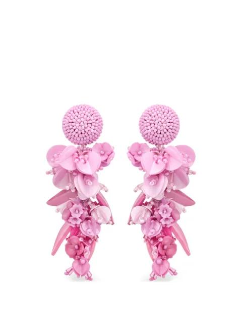 floral beaded drop earrings by OSCAR DE LA RENTA
