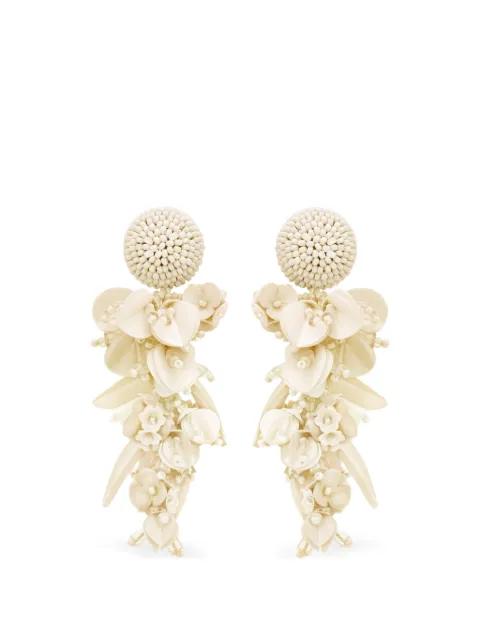 floral beaded earrings by OSCAR DE LA RENTA