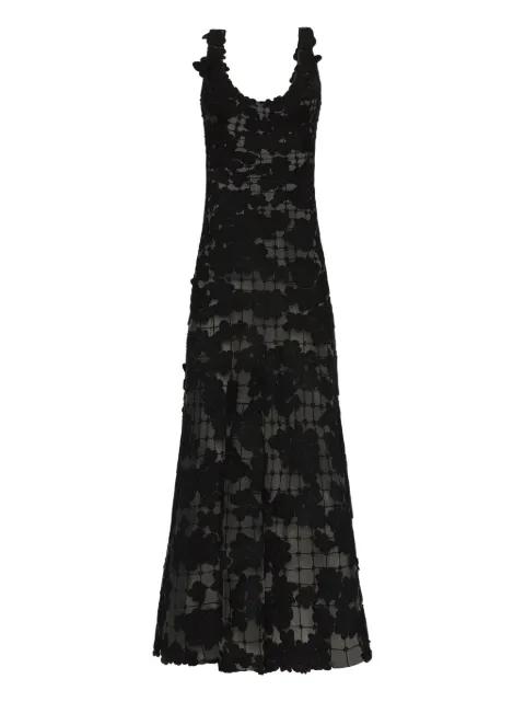 floral cut-out threadwork gown by OSCAR DE LA RENTA