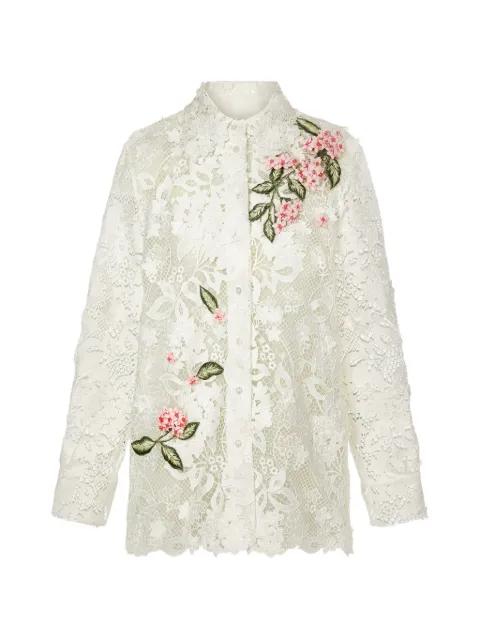 floral-detail blouse by OSCAR DE LA RENTA