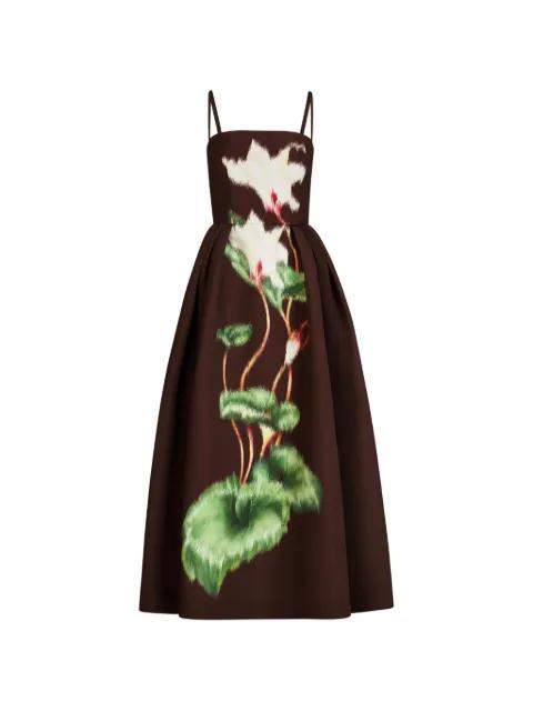 floral-print midi dress by OSCAR DE LA RENTA