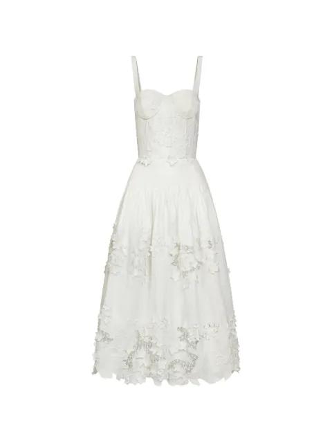 flower-detail midi dress by OSCAR DE LA RENTA