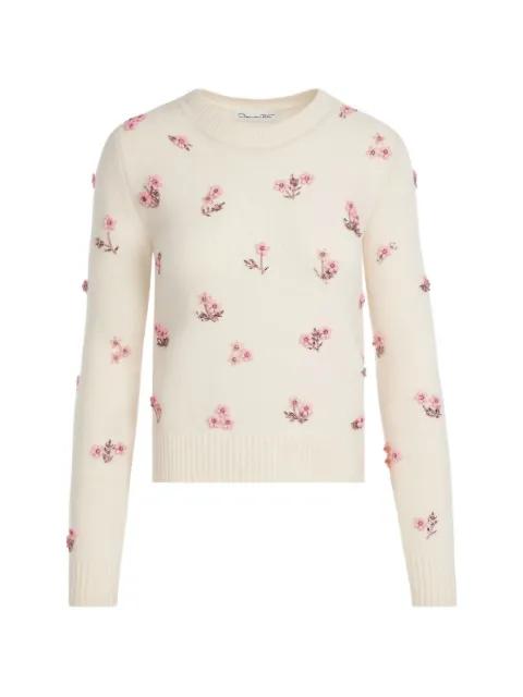 flower-detail sweater by OSCAR DE LA RENTA