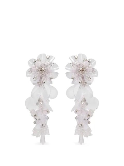 flower-embellished drop earrings by OSCAR DE LA RENTA