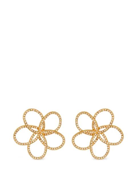 flower-embellished earrings by OSCAR DE LA RENTA