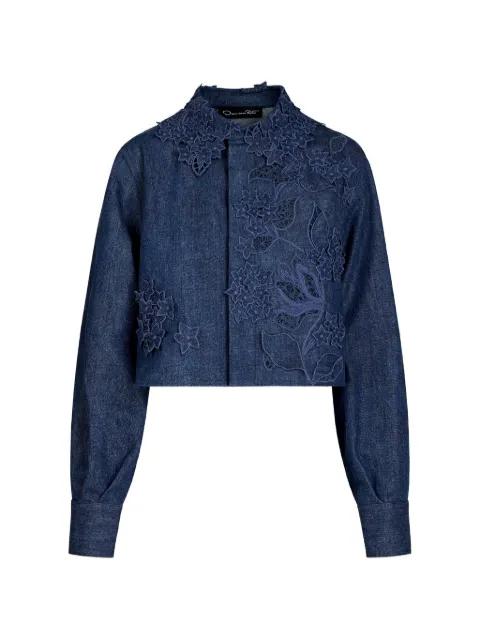 flower-embroidery jacket by OSCAR DE LA RENTA