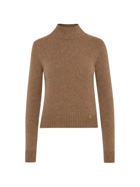 flower mock-neck pullover by OSCAR DE LA RENTA