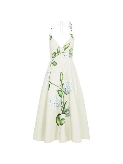 flower-print midi dress by OSCAR DE LA RENTA