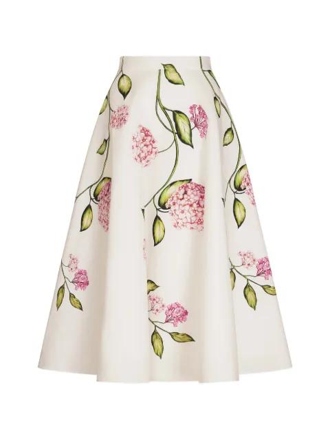 flower-print midi skirt by OSCAR DE LA RENTA