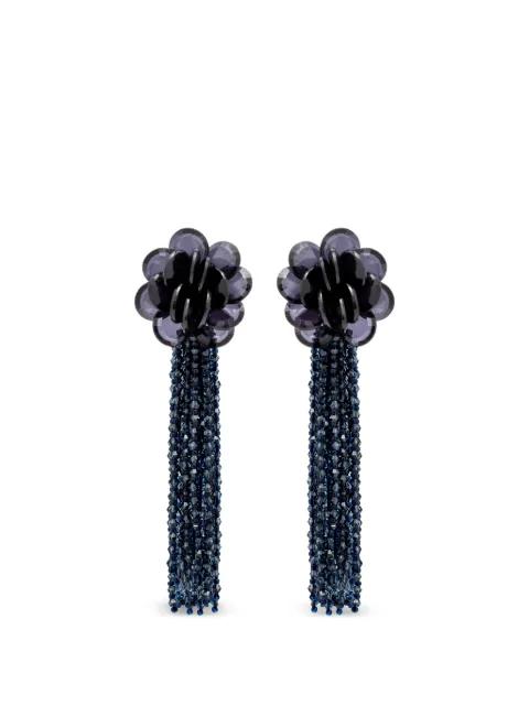 flower tassel earrings by OSCAR DE LA RENTA