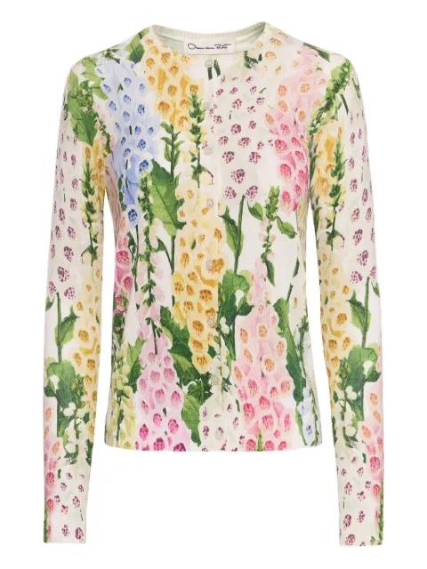 foxglove printed  cardigan by OSCAR DE LA RENTA