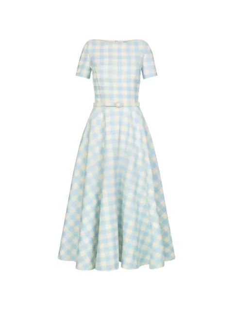 gingham belted dress by OSCAR DE LA RENTA