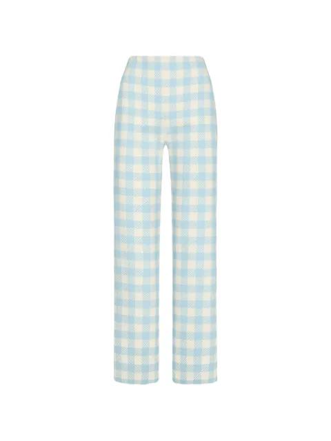 gingham wool-blend pants by OSCAR DE LA RENTA