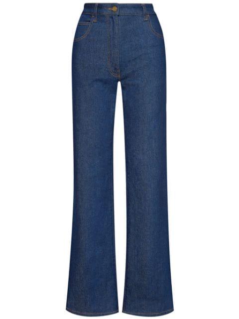 high-rise straight-leg jeans by OSCAR DE LA RENTA