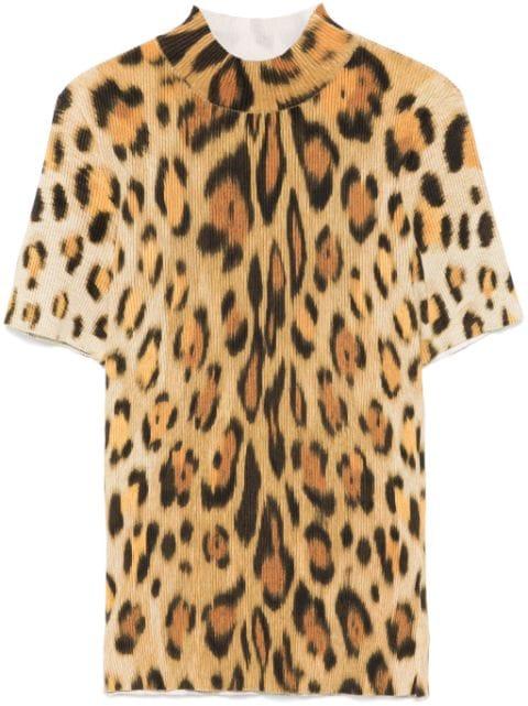 jaguar-pattern T-shirt by OSCAR DE LA RENTA