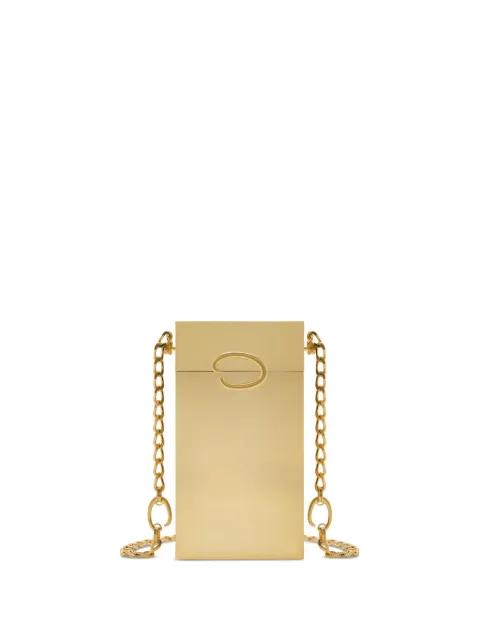 logo-plaque clutch bag by OSCAR DE LA RENTA