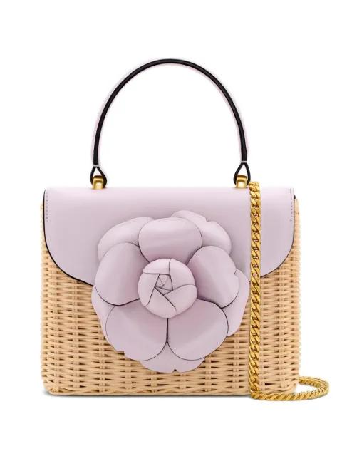 mini TRO flower-appliqué tote bag by OSCAR DE LA RENTA