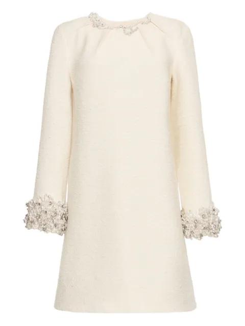 pearl-embellished tweed dress by OSCAR DE LA RENTA