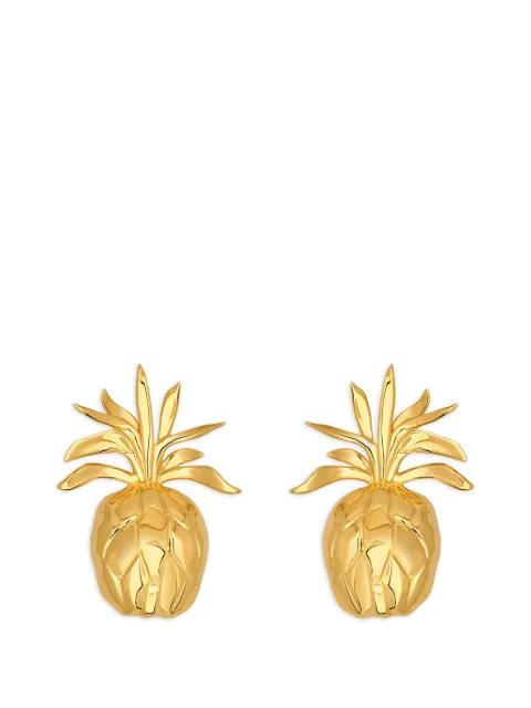 pineapple clip-on earrings by OSCAR DE LA RENTA