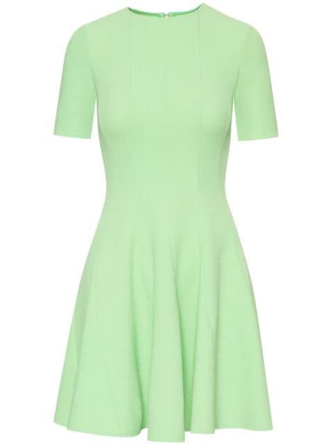 pleated short-sleeve minidress by OSCAR DE LA RENTA