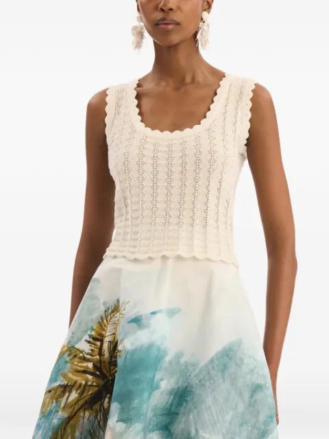 pointelle weave tank by OSCAR DE LA RENTA