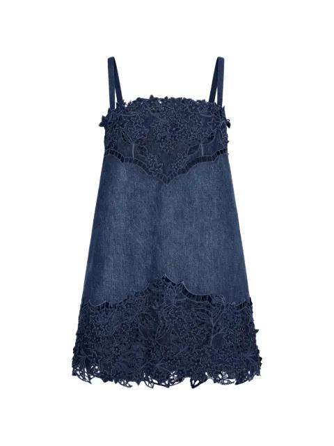 porcelain-flower cutout mini dress by OSCAR DE LA RENTA