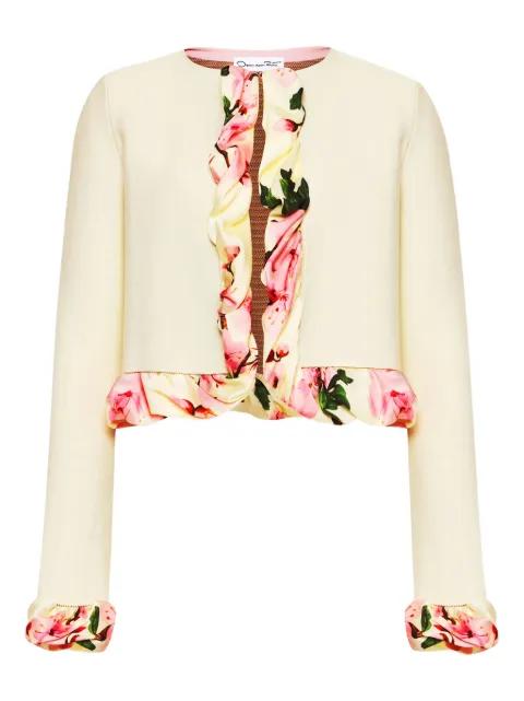 printed-trim jacket by OSCAR DE LA RENTA