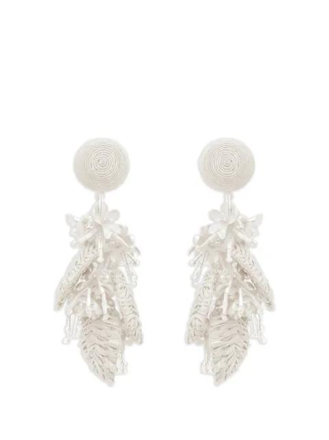 raffia tassel bouquet clip-on earrings by OSCAR DE LA RENTA
