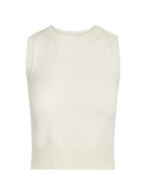 ribbed-trims vest by OSCAR DE LA RENTA