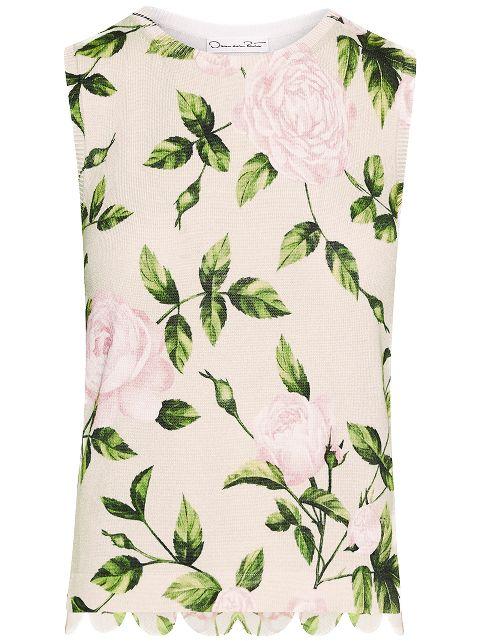 rose-print top by OSCAR DE LA RENTA