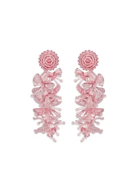 sequin floral earrings by OSCAR DE LA RENTA