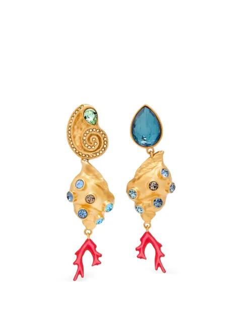 shell drop earrings by OSCAR DE LA RENTA