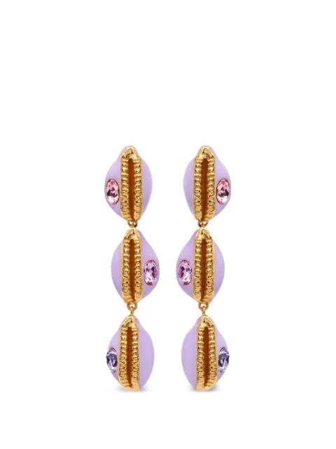 shell embellished earrings by OSCAR DE LA RENTA