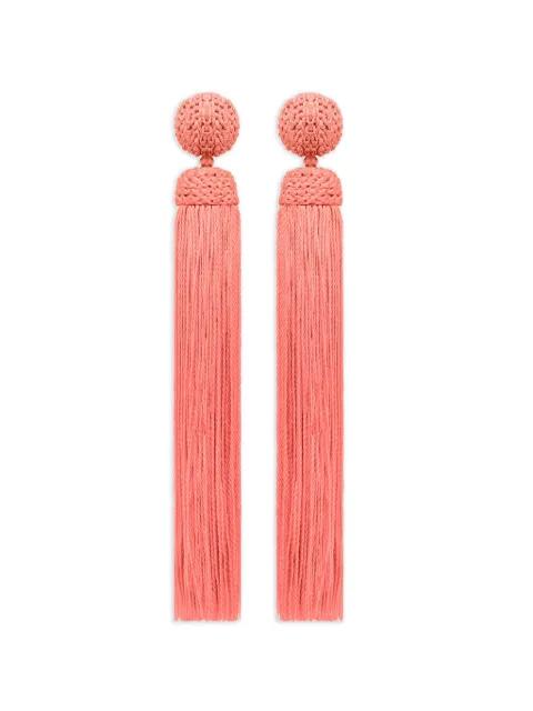 silk rope tassel clip-on earrings by OSCAR DE LA RENTA