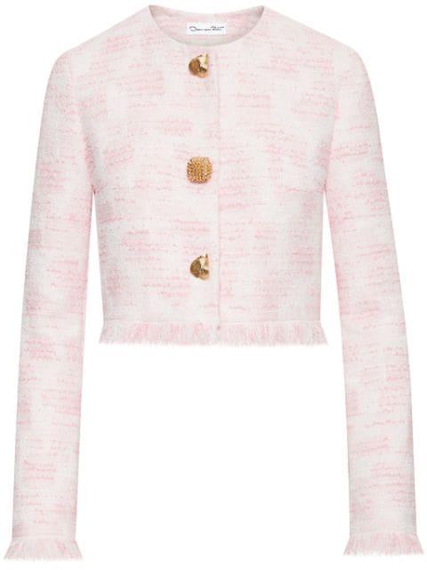 textured tweed jacket by OSCAR DE LA RENTA